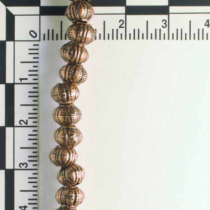 Pewter Beads, Copper Plated - 8" Strand