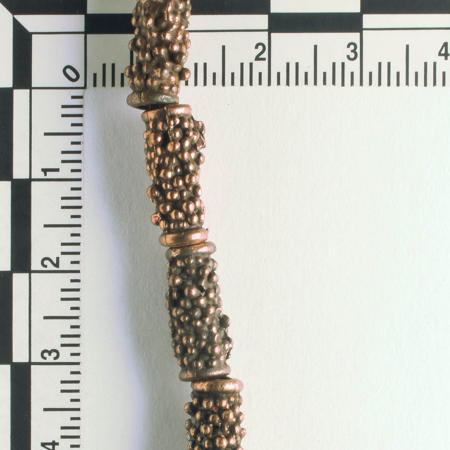 Pewter Beads, Copper Plated - 8" Strand