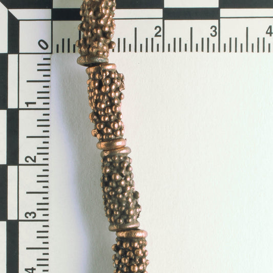 Pewter Beads, Copper Plated - 8" Strand