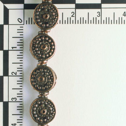 Pewter Beads, Copper Plated - 8" Strand
