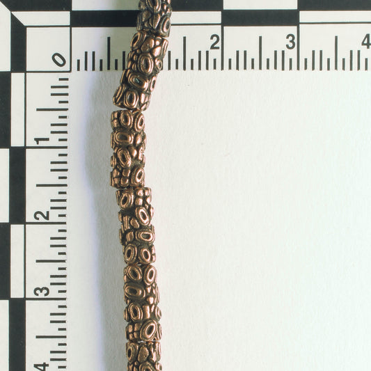 Pewter Beads, Copper Plated - 8" Strand