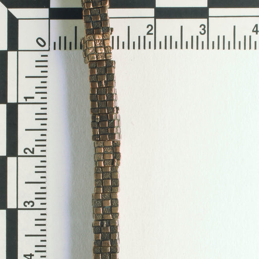 Pewter Beads, Copper Plated - 8" Strand