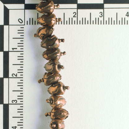 Pewter Beads, Copper Plated - 8" Strand