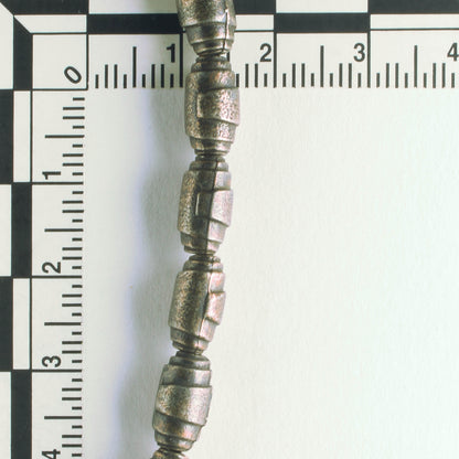 Pewter Beads, Brass Plated - 8" Strand