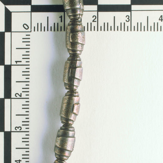 Pewter Beads, Brass Plated - 8" Strand