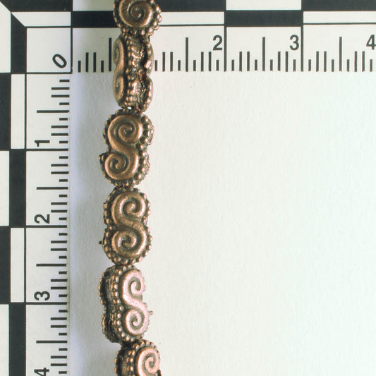 Pewter Beads, Copper Plated - 8" Strand