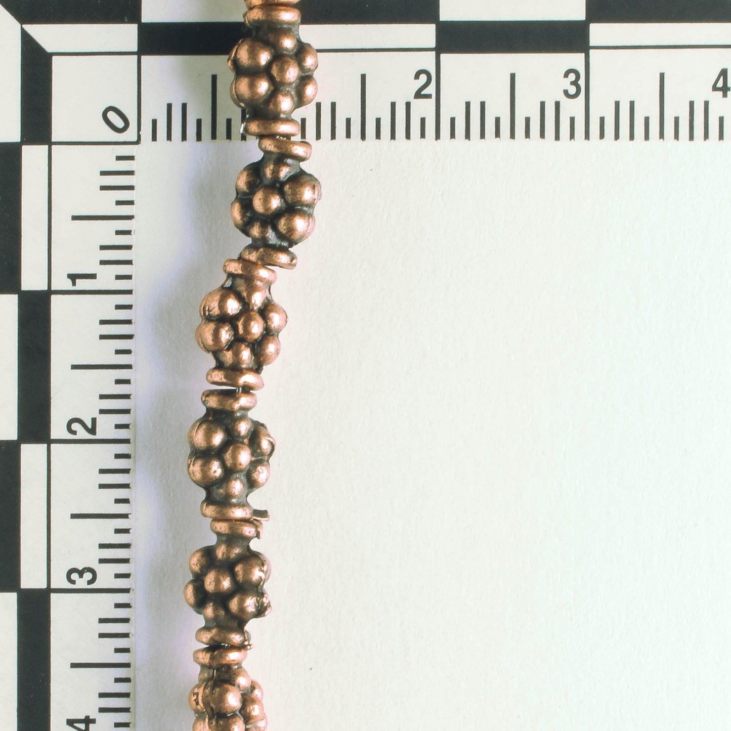 Pewter Beads, Copper Plated - 8" Strand
