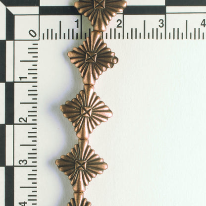 Pewter Beads, Copper Plated - 8" Strand