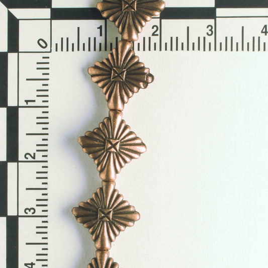 Pewter Beads, Copper Plated - 8" Strand