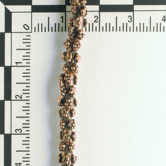 Pewter Beads, Copper Plated - 8" Strand