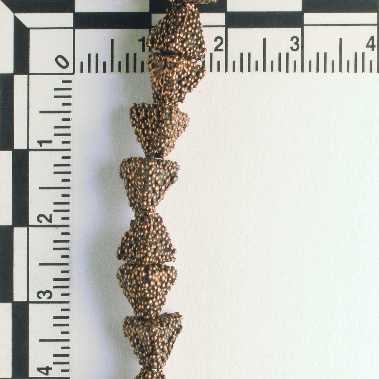 Pewter Beads, Copper Plated - 8" Strand