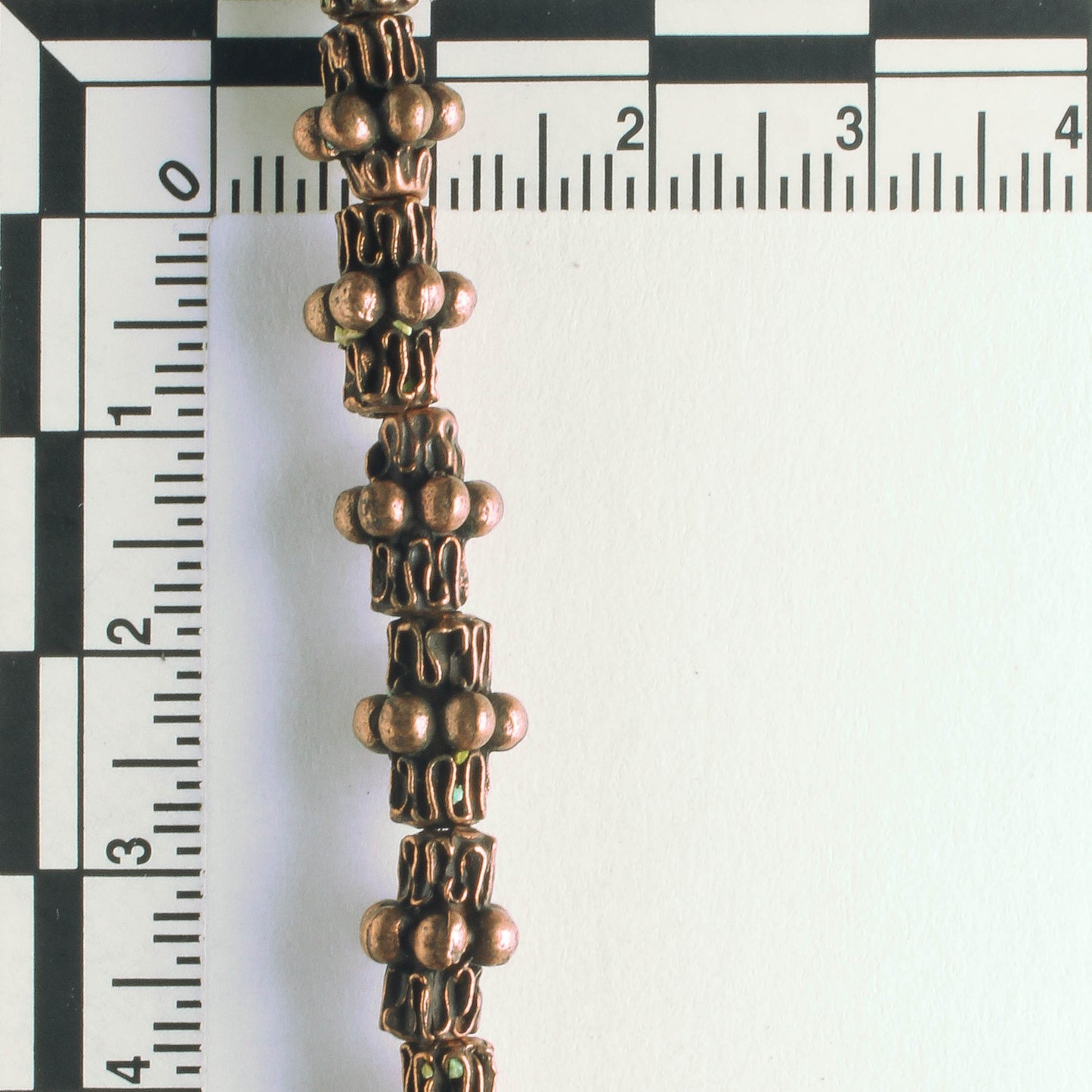 Pewter Beads, Copper Plated - 8" Strand