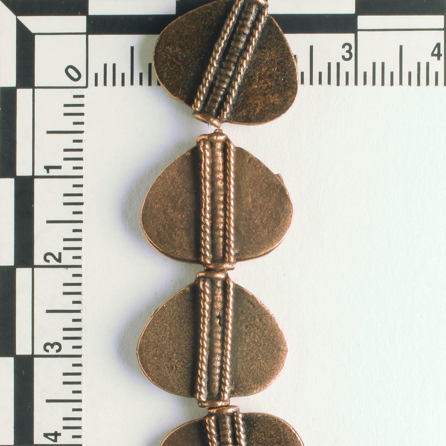 Pewter Beads, Copper Plated - 8" Strand