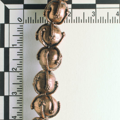 Pewter Beads, Copper Plated - 8" Strand