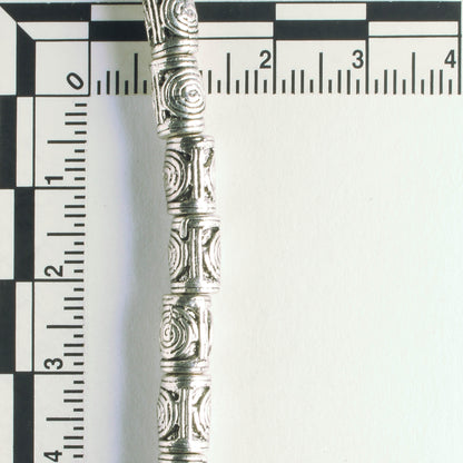 Pewter Beads, Silver Plated - 8" Strand