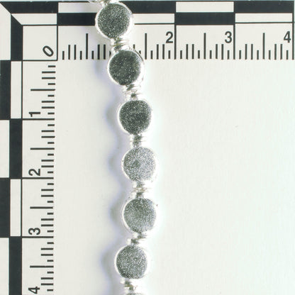 Pewter Beads, Silver Plated - 8" Strand