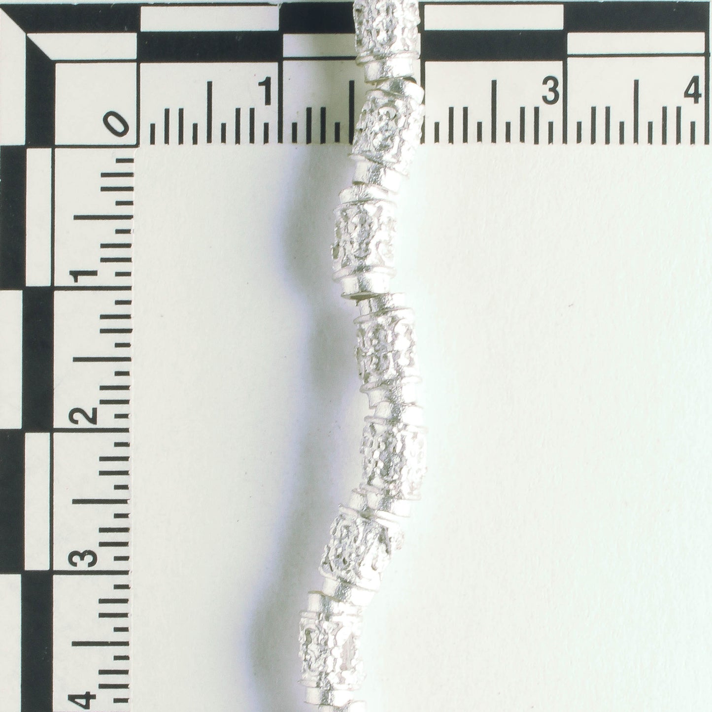 Pewter Beads, Silver Plated - 8" Strand