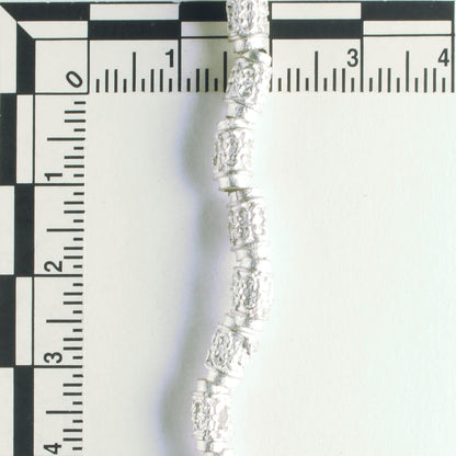 Pewter Beads, Silver Plated - 8" Strand