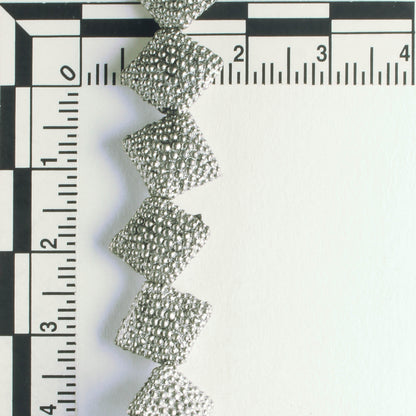 Pewter Beads, Silver Plated - 8" Strand