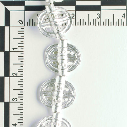 Pewter Beads, Silver Plated - 8" Strand