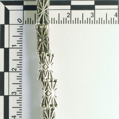 Pewter Beads, Silver Plated - 8" Strand