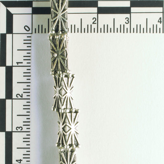 Pewter Beads, Silver Plated - 8" Strand