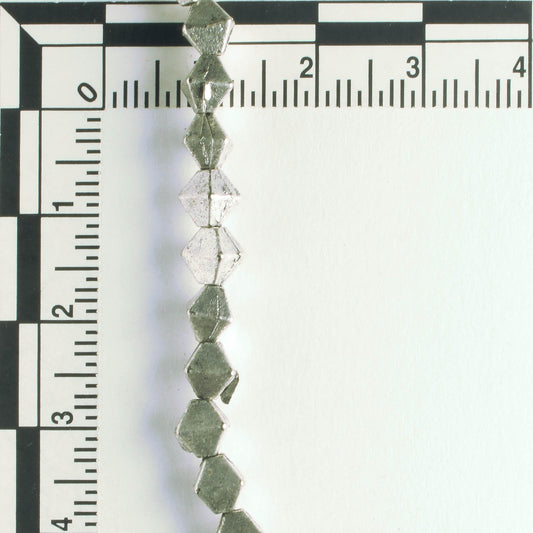 Pewter Beads, Silver Plated - 8" Strand