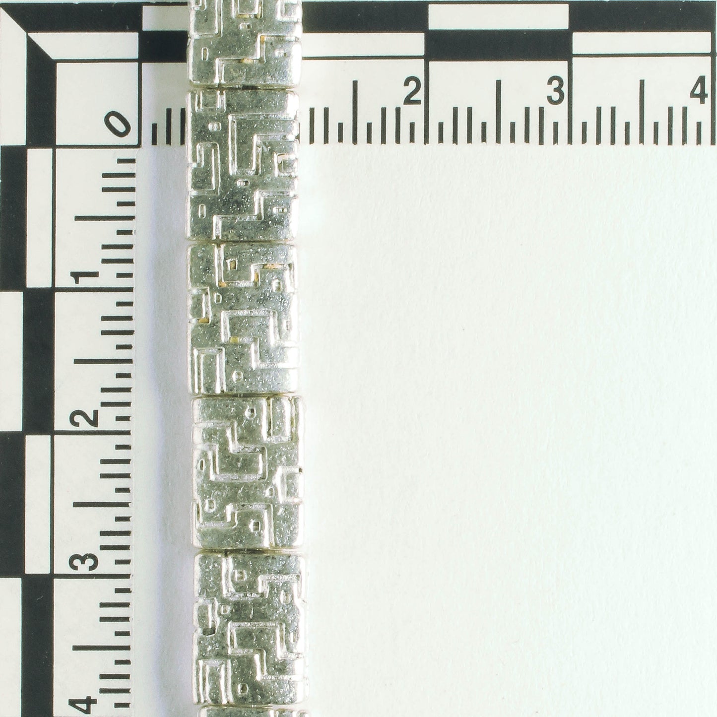 Pewter Beads, Silver Plated - 8" Strand