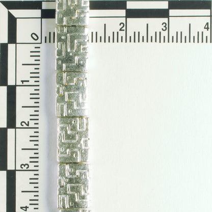 Pewter Beads, Silver Plated - 8" Strand