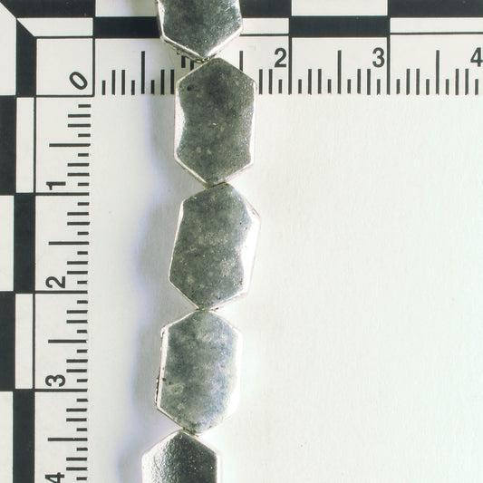 Pewter Beads, Silver Plated - 8" Strand