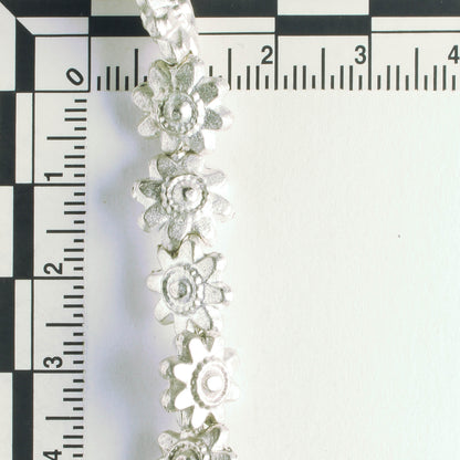 Pewter Beads, Silver Plated - 8" Strand