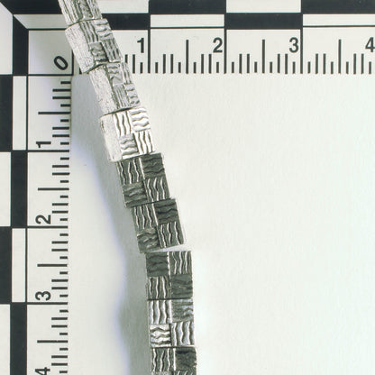 Pewter Beads, Silver Plated - 8" Strand