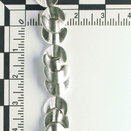 Pewter Beads, Silver Plated - 8" Strand