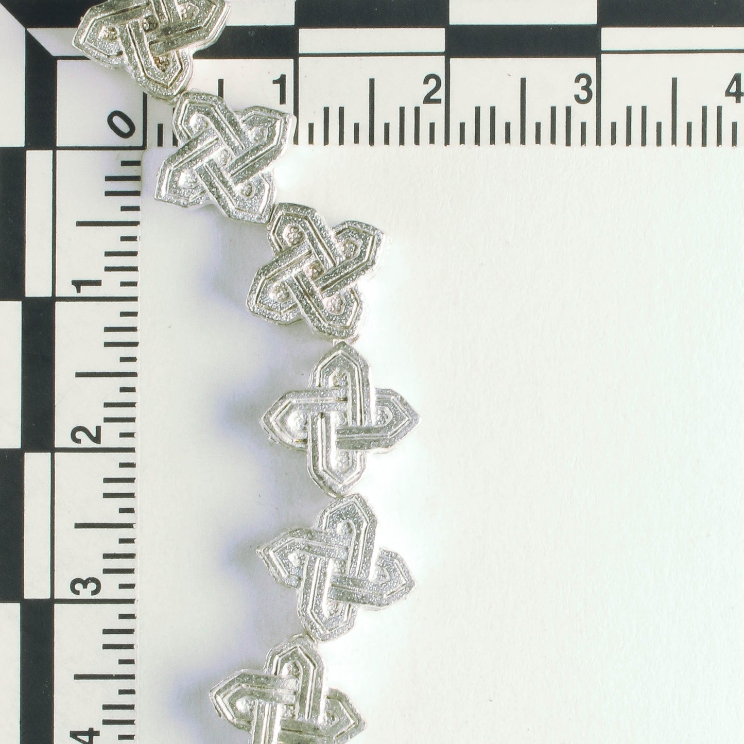 Pewter Beads, Silver Plated - 8" Strand