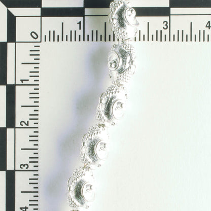 Pewter Beads, Silver Plated - 8" Strand