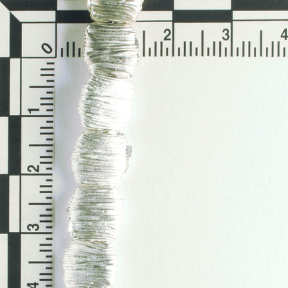 Pewter Beads, Silver Plated - 8" Strand