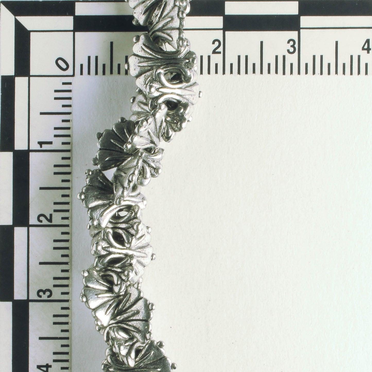 Pewter Beads, Silver Plated - 8" Strand