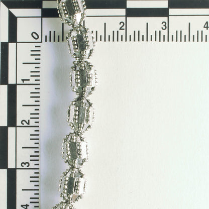 Pewter Beads, Silver Plated - 8" Strand