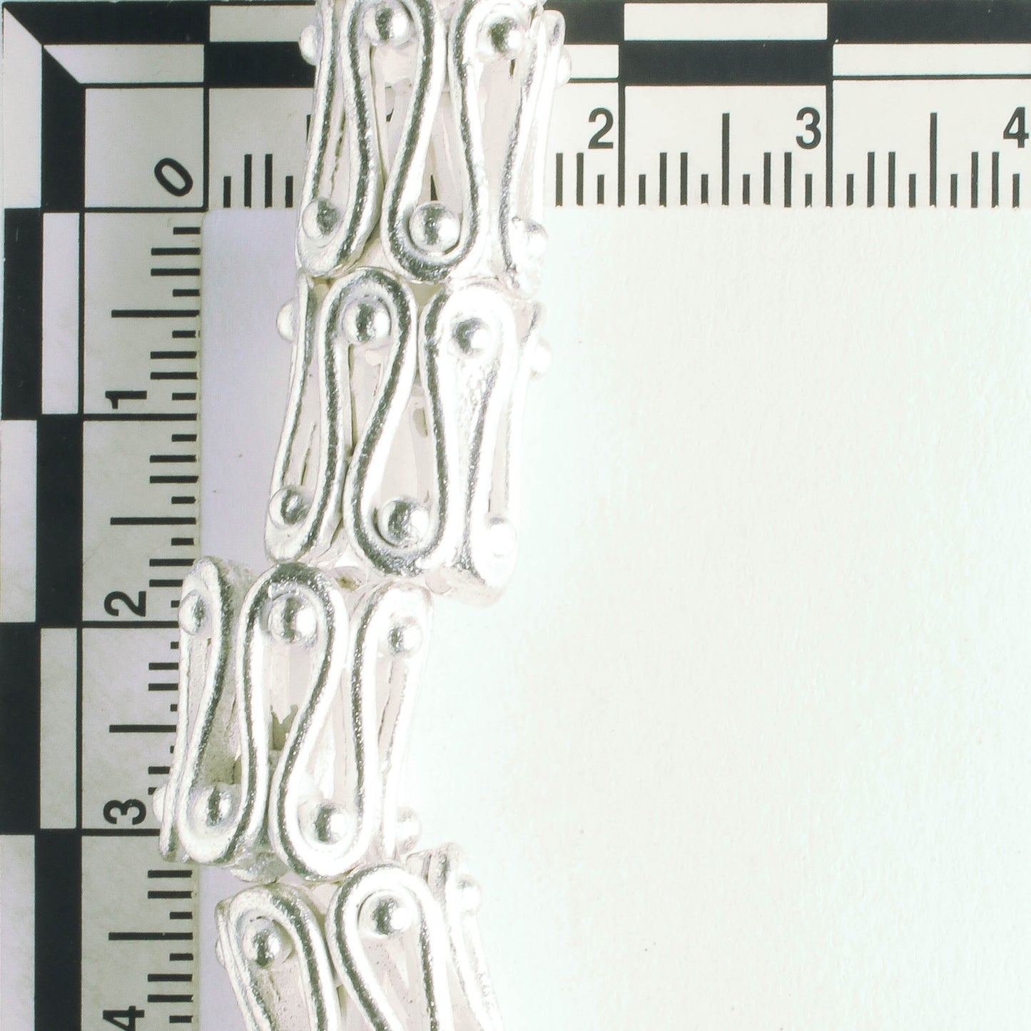 Pewter Beads, Silver Plated - 8" Strand