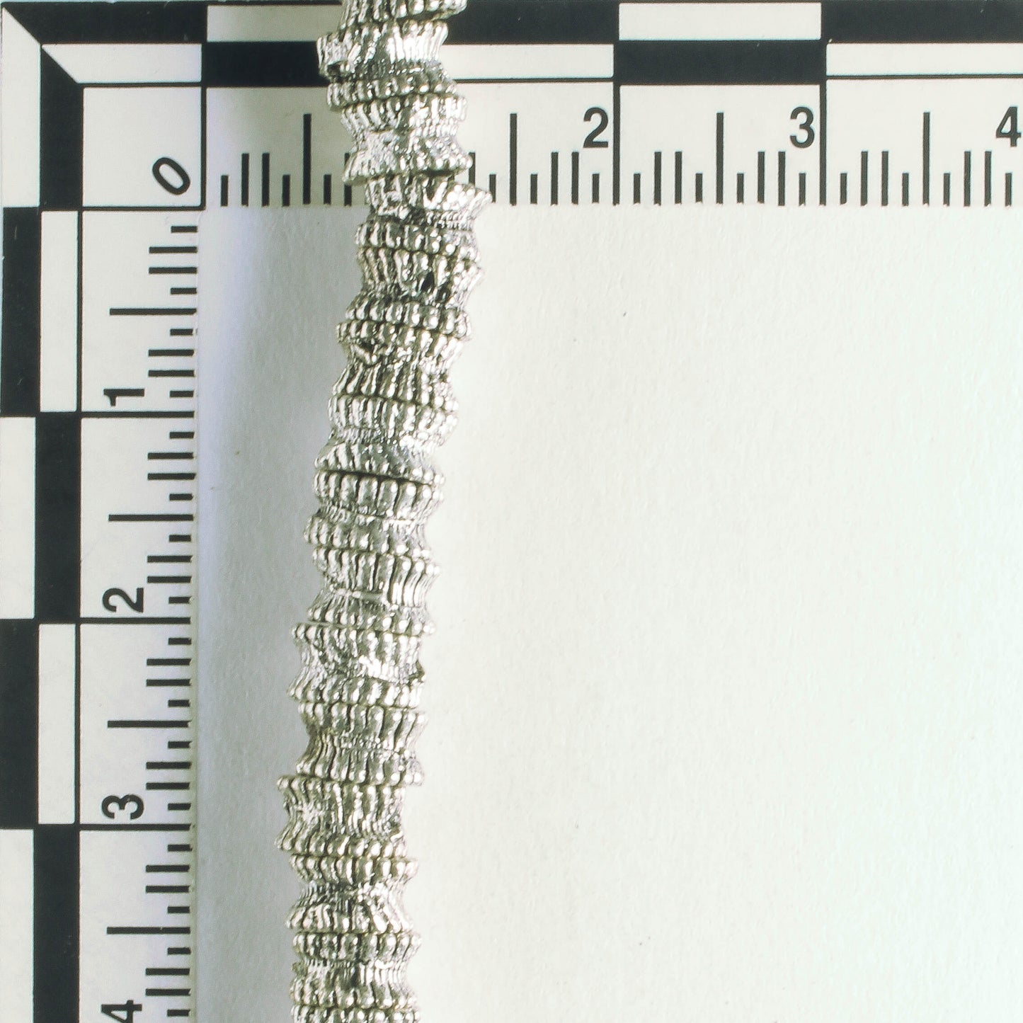 Pewter Beads, Silver Plated - 8" Strand