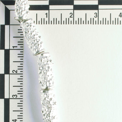 Pewter Beads, Silver Plated - 8" Strand