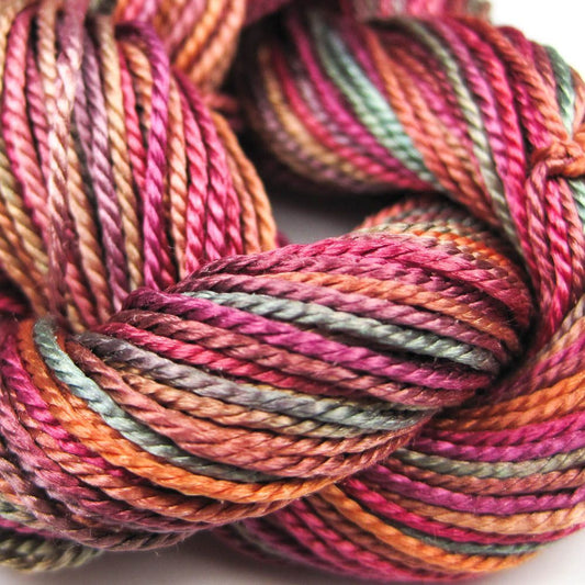 Hand Dyed Shiny Silk Yarn - 36 Yard Skein