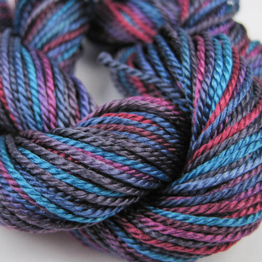Hand Dyed Shiny Silk Yarn - 36 Yard Skein