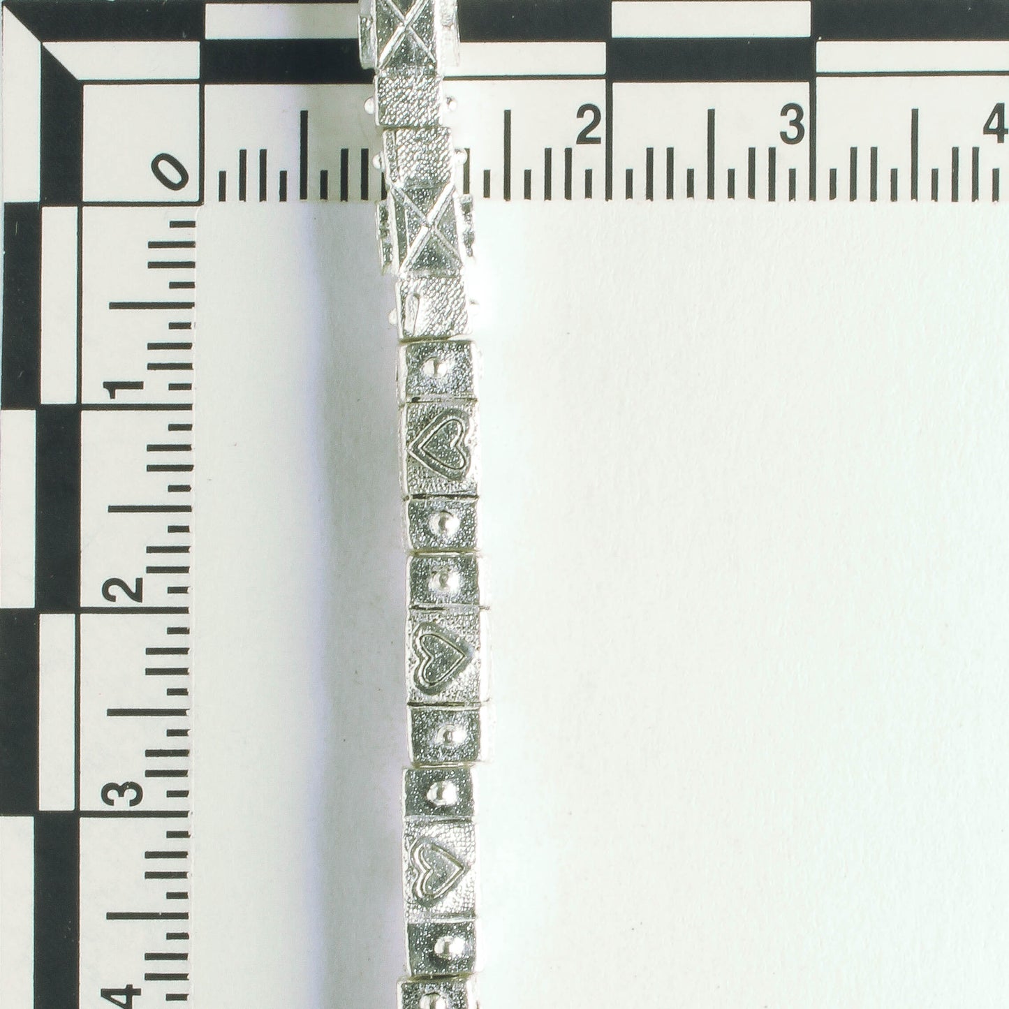 Pewter Beads, Silver Plated - 8" Strand