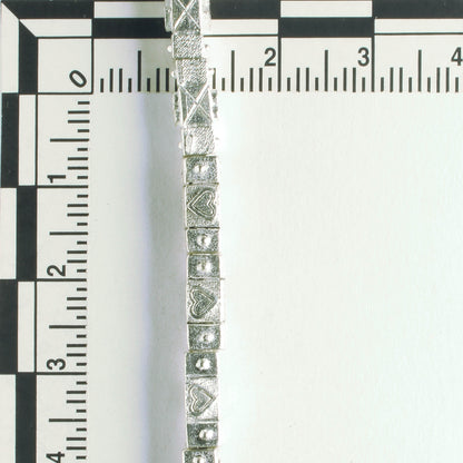 Pewter Beads, Silver Plated - 8" Strand