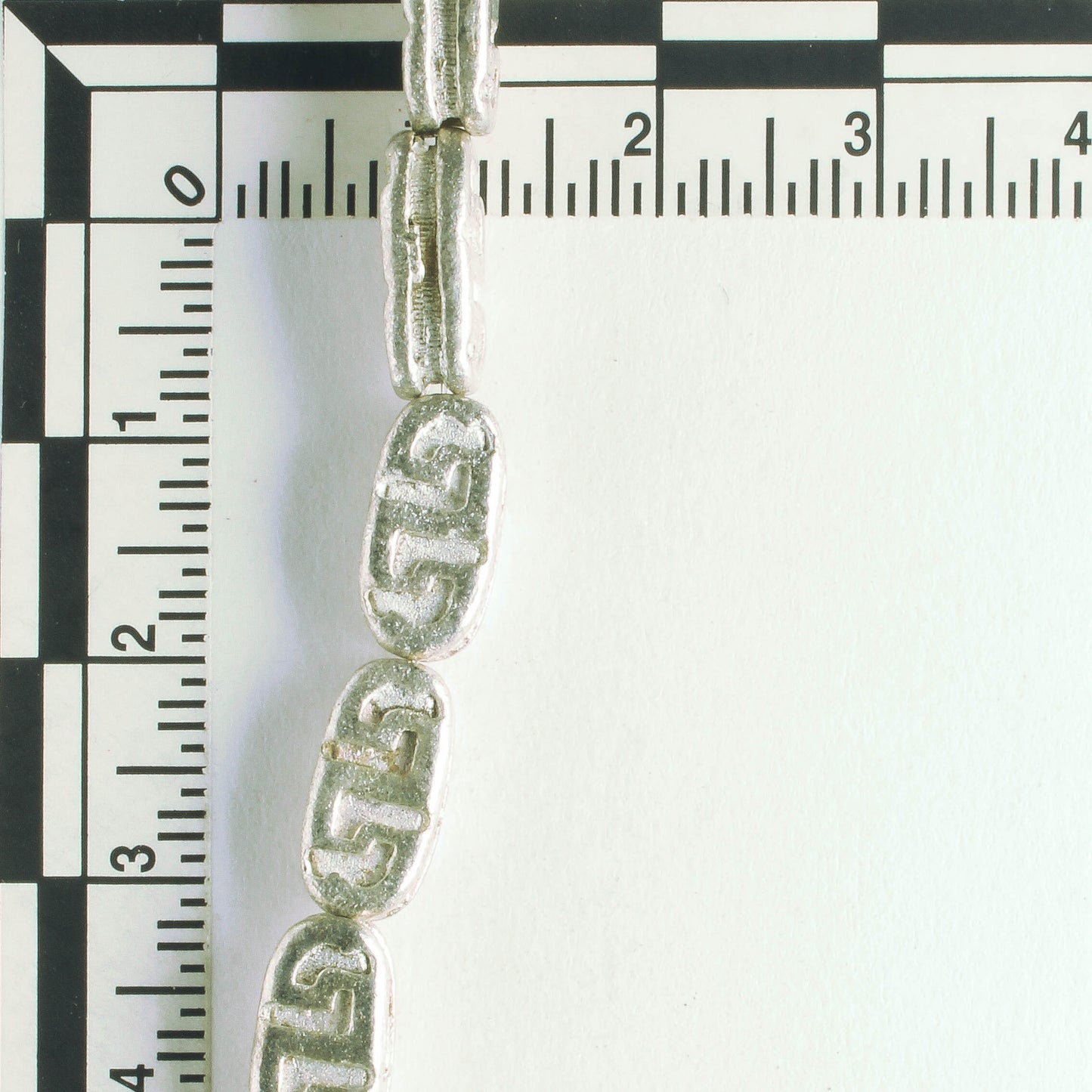 Pewter Beads, Silver Plated - 8" Strand