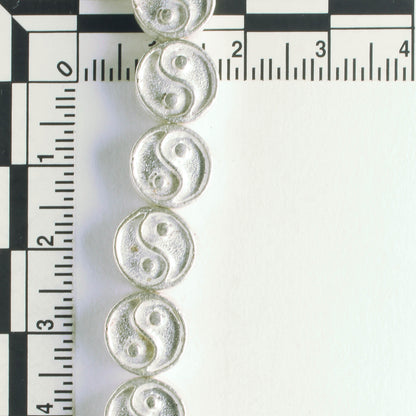 Pewter Beads, Silver Plated - 8" Strand