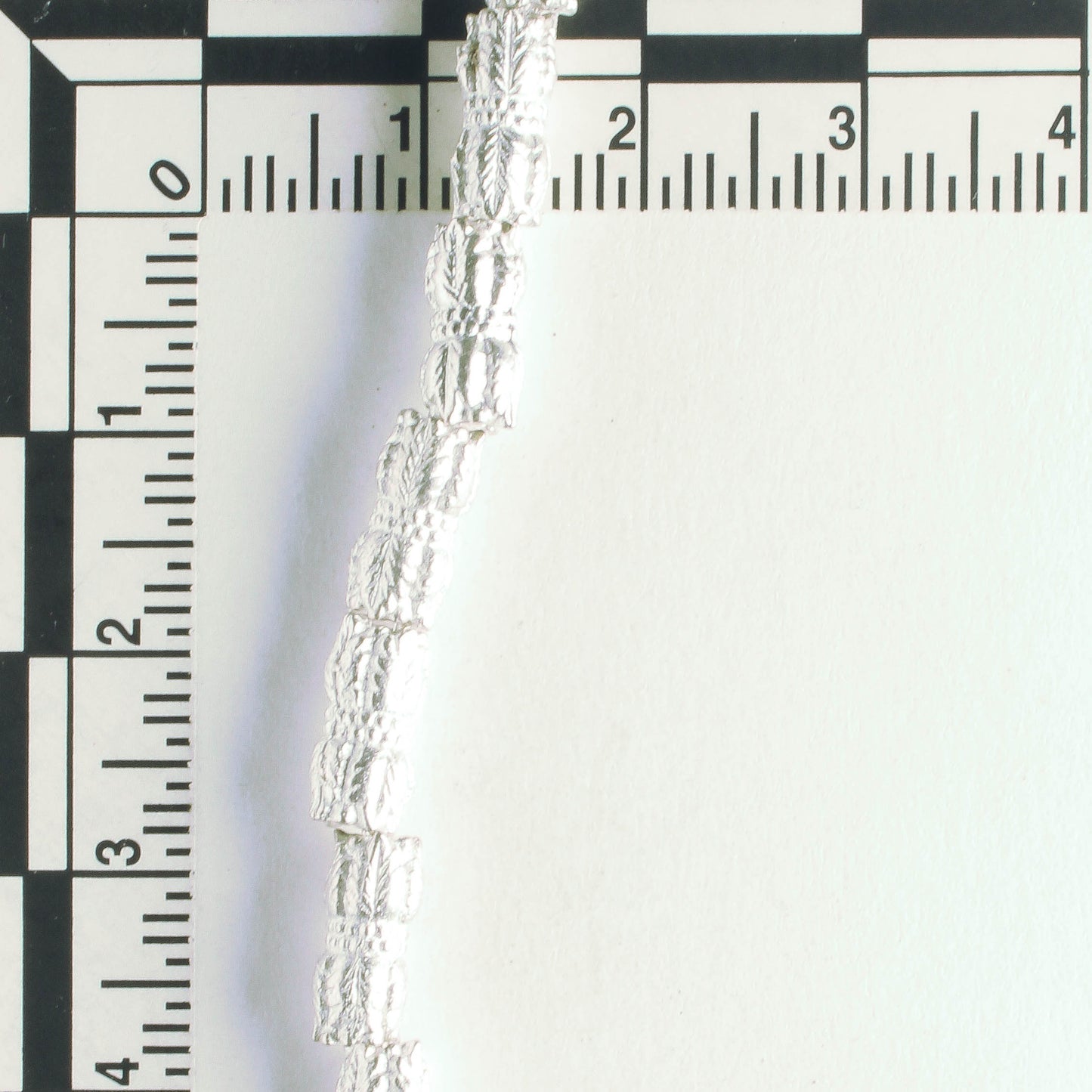 Pewter Beads, Silver Plated - 8" Strand