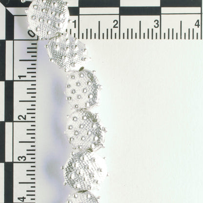 Pewter Beads, Silver Plated - 8" Strand