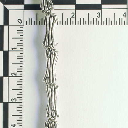 Pewter Beads, Silver Plated - 8" Strand